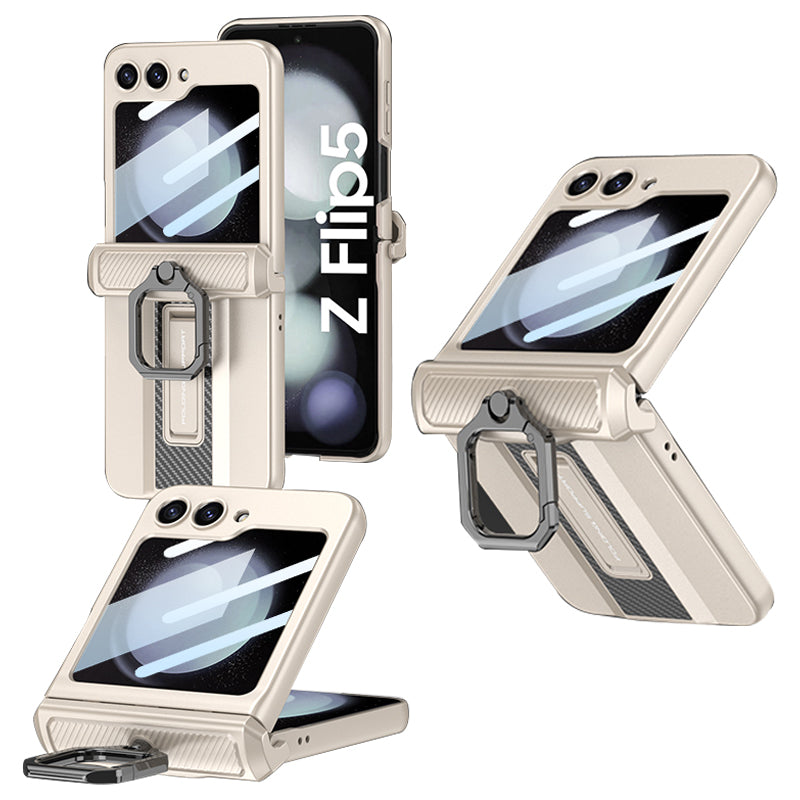 GKK til Samsung Galaxy Z Flip5 5G etui Magnetisk hængsel PC-telefoncover med lille skærmfilm GKK til Samsung Galaxy Z Flip5 5G etui Magnetisk hængsel PC-telefoncover med lille skærmfilm